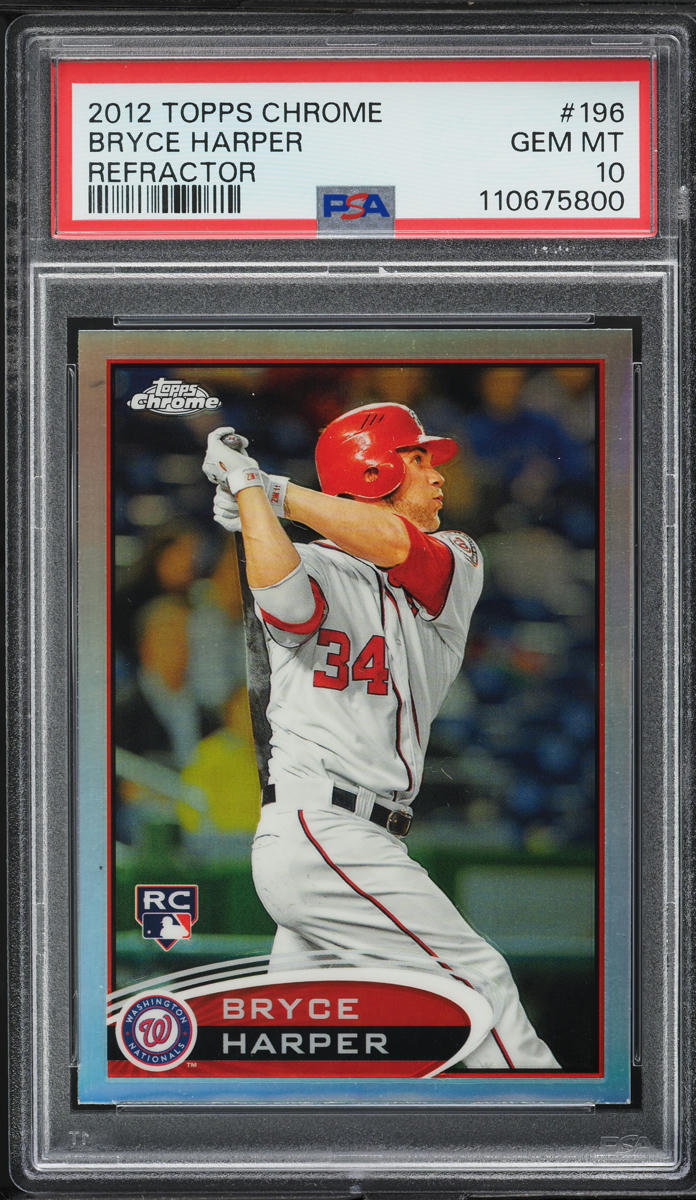 2012 Topps Chrome Refractor Bryce Harper ROOKIE #196 PSA 10 GEM MINT