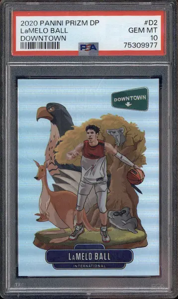 2020 Prizm Draft Picks Downtown #D2 LaMelo Ball PSA 10