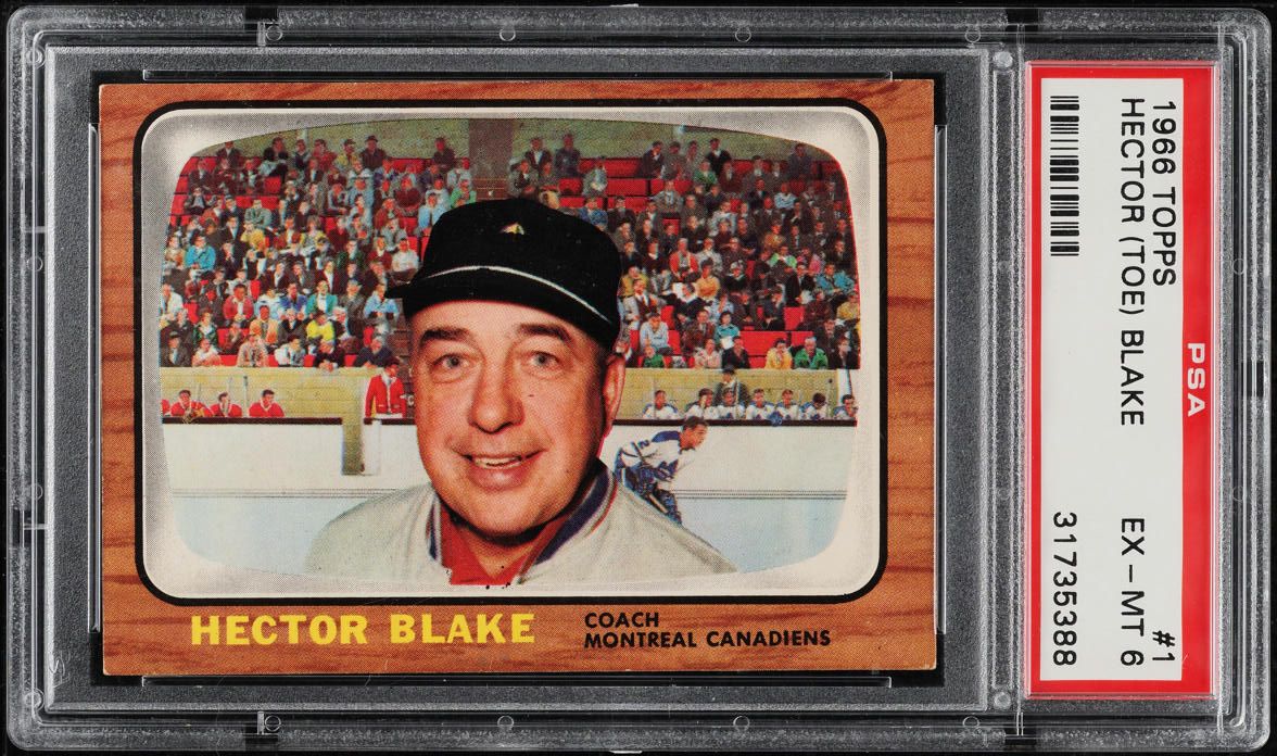 1966 Topps Hockey Hector Toe Blake #1 PSA 6 EXMT