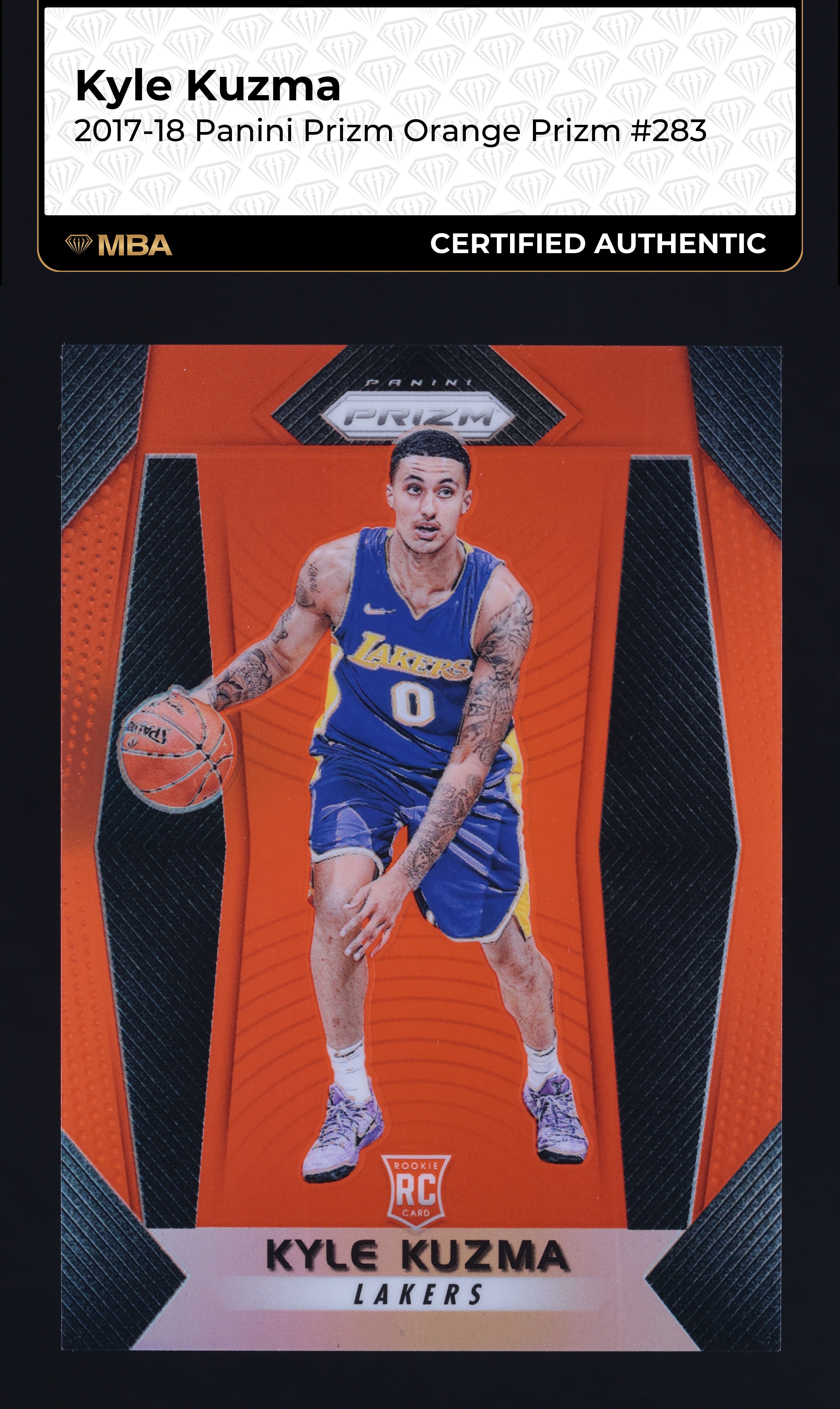 2017 Panini Prizm Orange Kyle Kuzma ROOKIE /49 #283 MBA AUTH