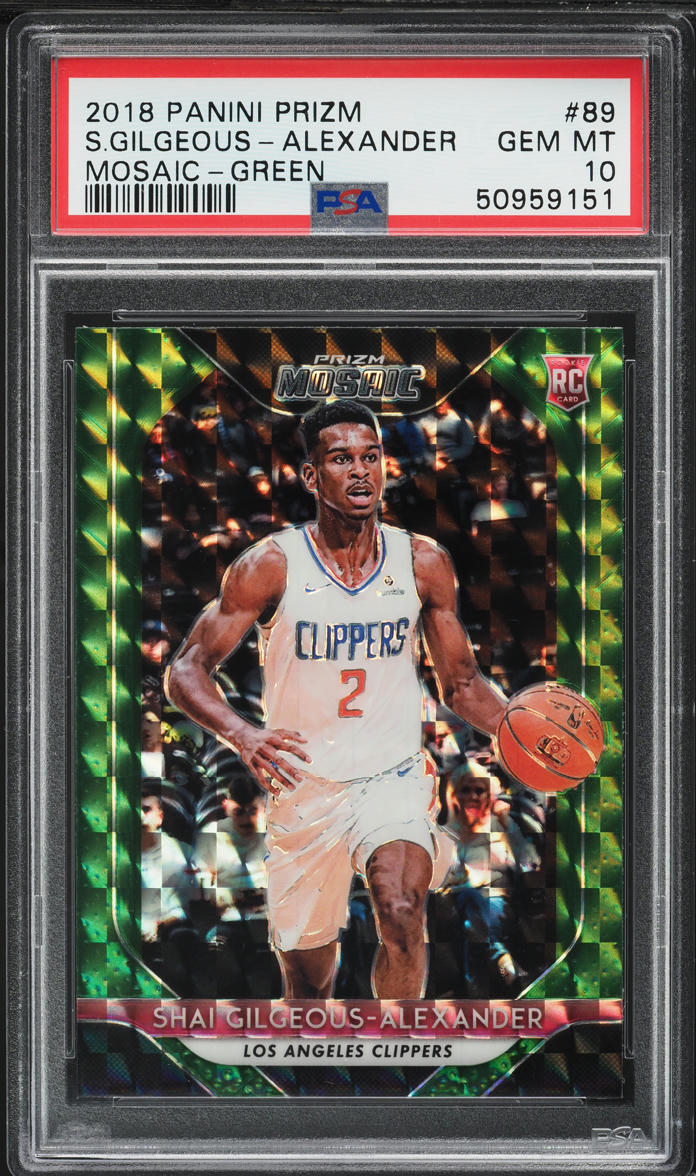 2018 Panini Prizm Green Mosaic Shai Gilgeous-Alexander ROOKIE #89 PSA 10 GEM