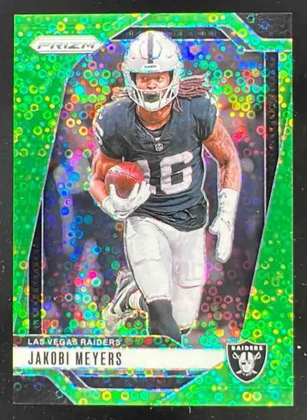 2024 Panini Prizm No Huddle Neon Green Prizm #151 Jakobi Meyers /10