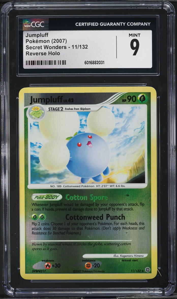 2007 Pokemon Diamond & Pearl Secret Wonders Reverse Holo Jumpluff #11 CGC 9 MINT