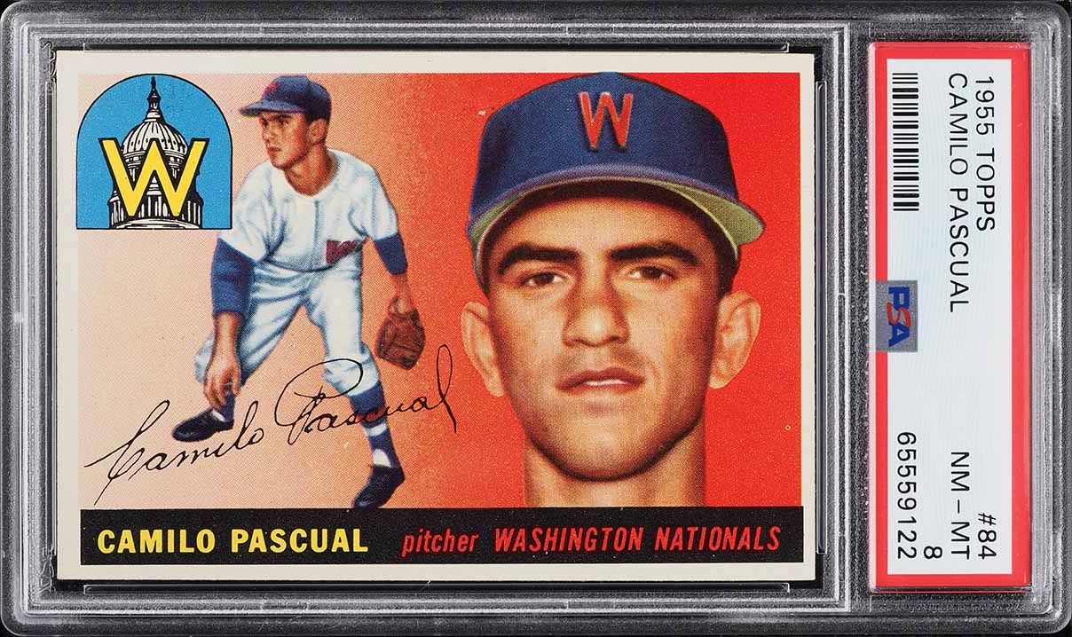 1955 Topps Camilo Pascual ROOKIE #84 PSA 8 NM-MT
