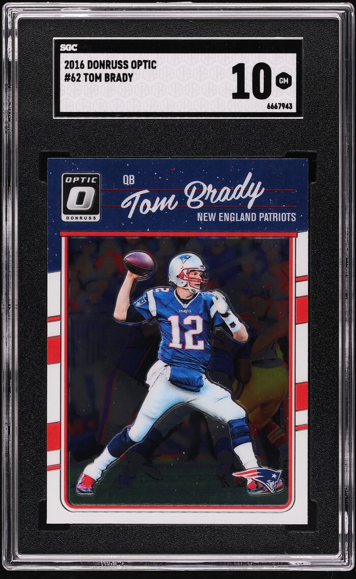 2016 Donruss Optic Holo Tom Brady #62 SGC 10 GEM MINT