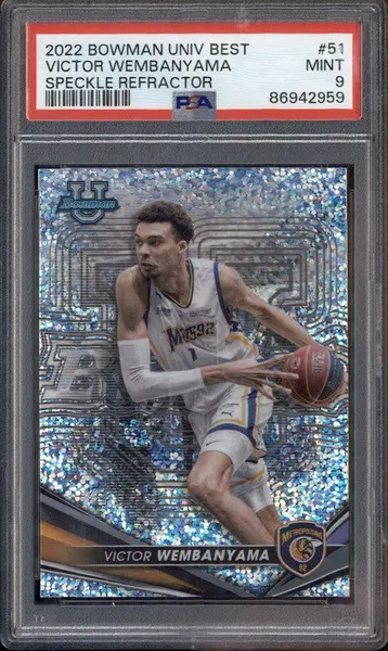 2022-23 Bowman University Best Speckle Refractors #51 Victor Wembanyama PSA 9