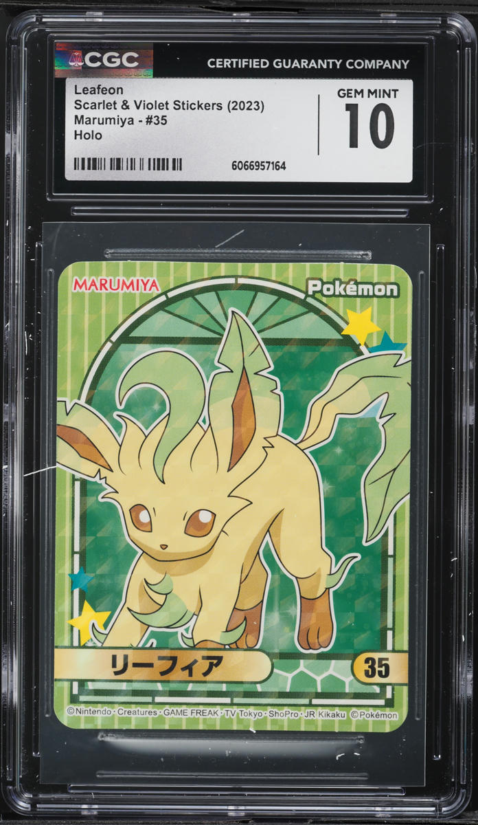 2023 Pokemon Japanese SV Stickers Marumiya Holo Leafeon #35 CGC 10 GEM MINT