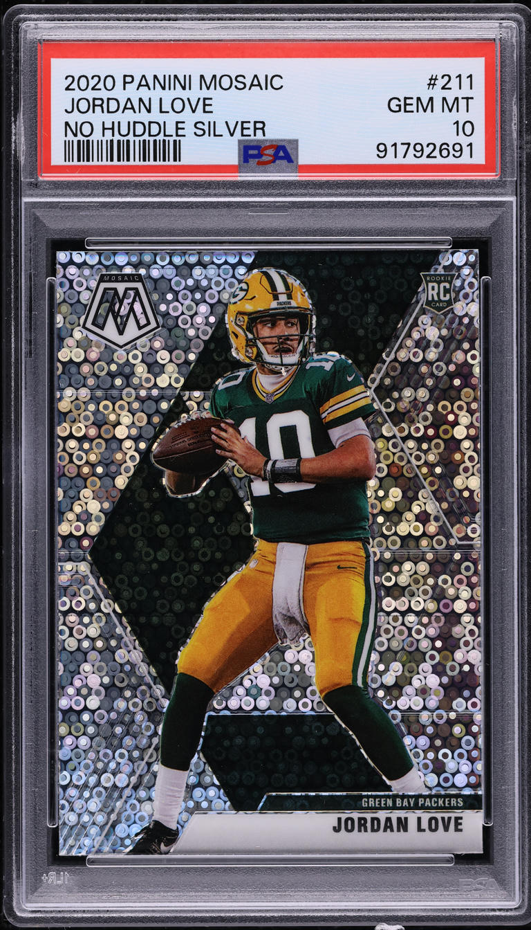2020 Panini Mosaic No Huddle Silver Jordan Love ROOKIE #211 PSA 10 GEM MINT