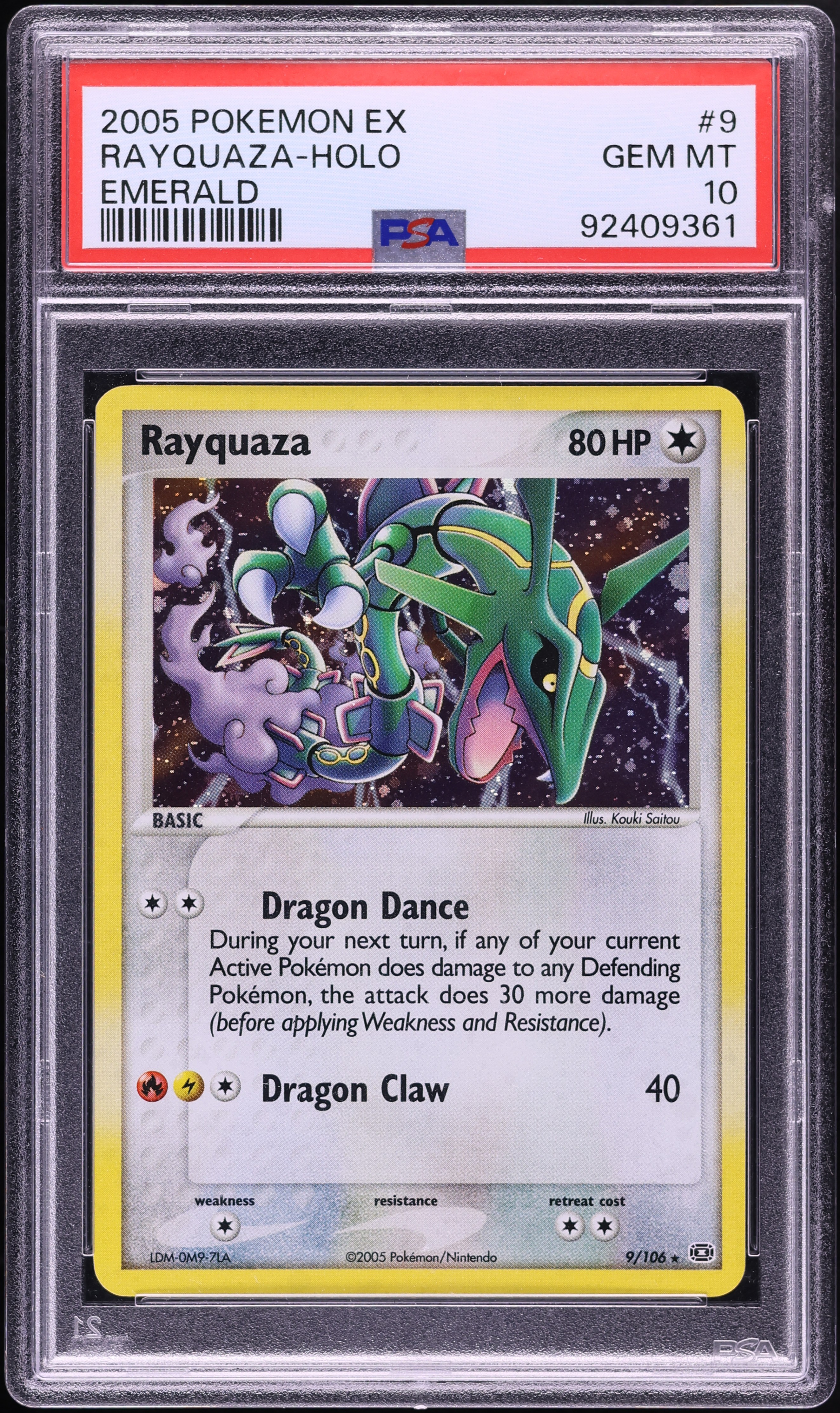 2005 Pokemon EX Emerald Holo Rayquaza #9 PSA 10 GEM MINT