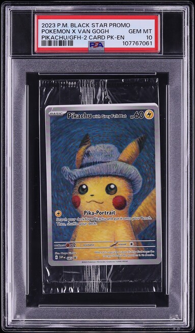 2023 Pokemon SV Black Star Promo Van Gogh Pikachu With Grey Felt Hat #85 PSA 10