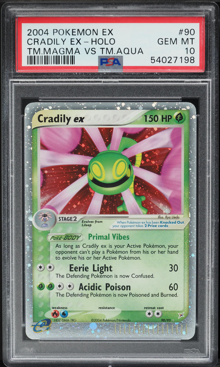 2004 Pokemon EX Team Magma Vs Team Aqua Holo Cradily ex #90 PSA 10 GEM MINT