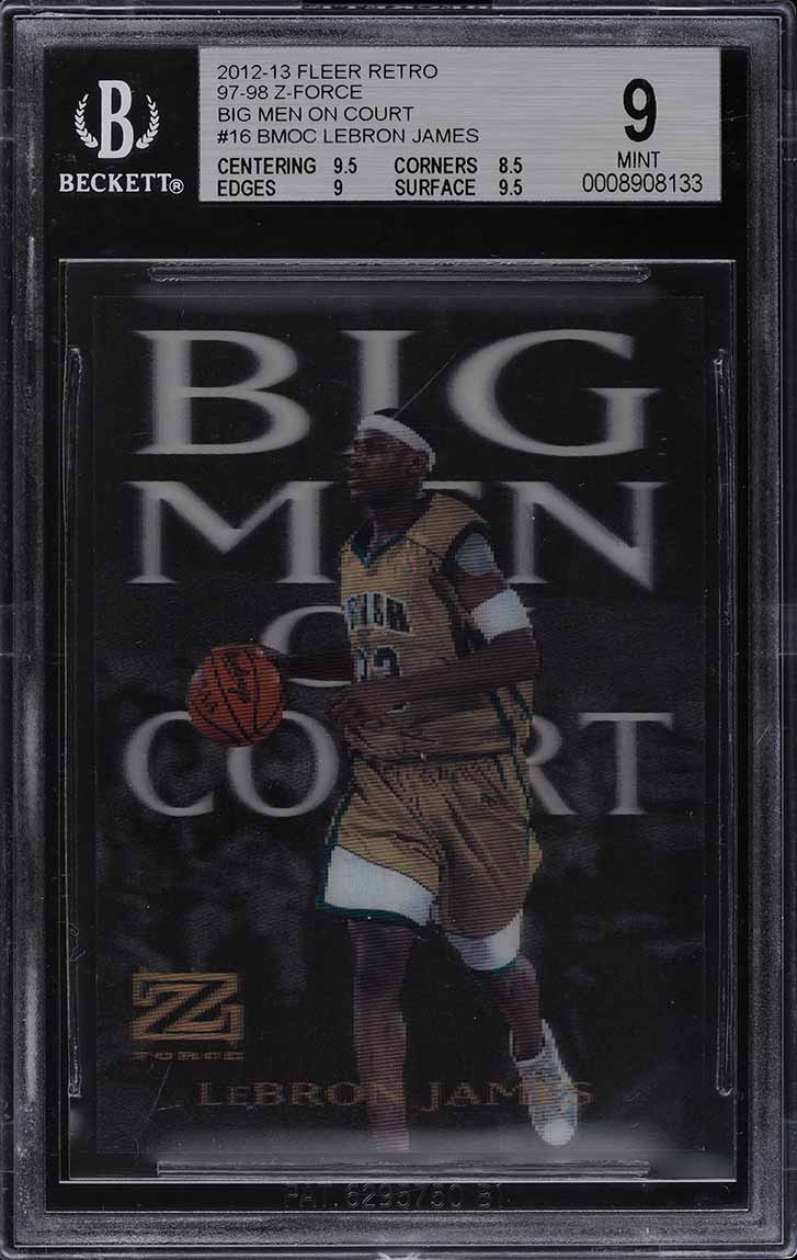 2012 Fleer Retro '97 Z-Force Big Men on Court Lebron James #16 BGS 9 MINT