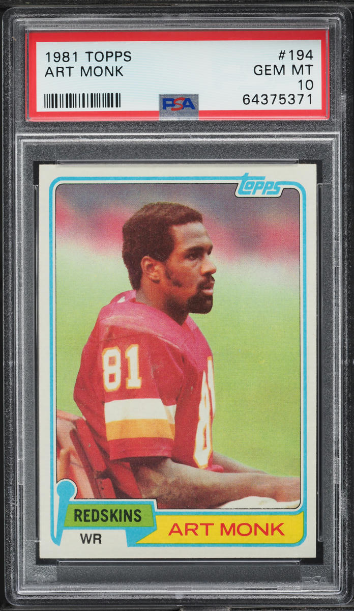 1981 Topps Football Art Monk ROOKIE #194 PSA 10 GEM MINT