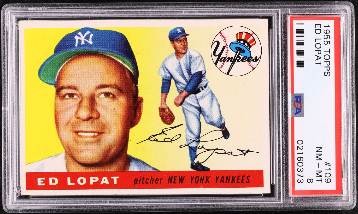 1955 Topps Ed Lopat #109 PSA 8 NM-MT