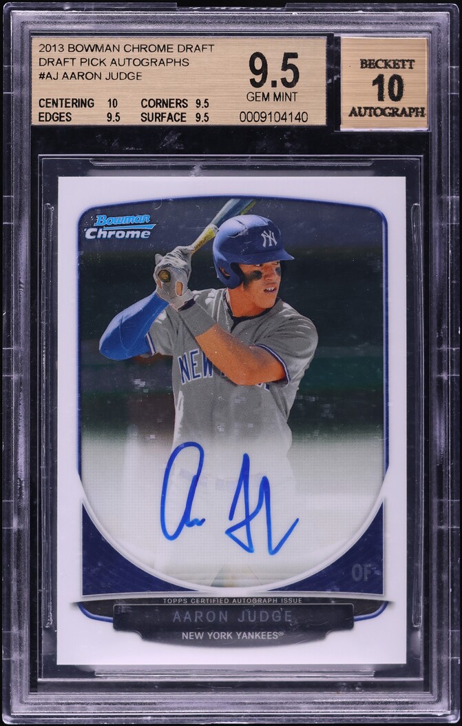 2013 Bowman Chrome Draft Aaron Judge PROSPECT AUTO #BCA-AJ BGS 9.5 GEM MINT
