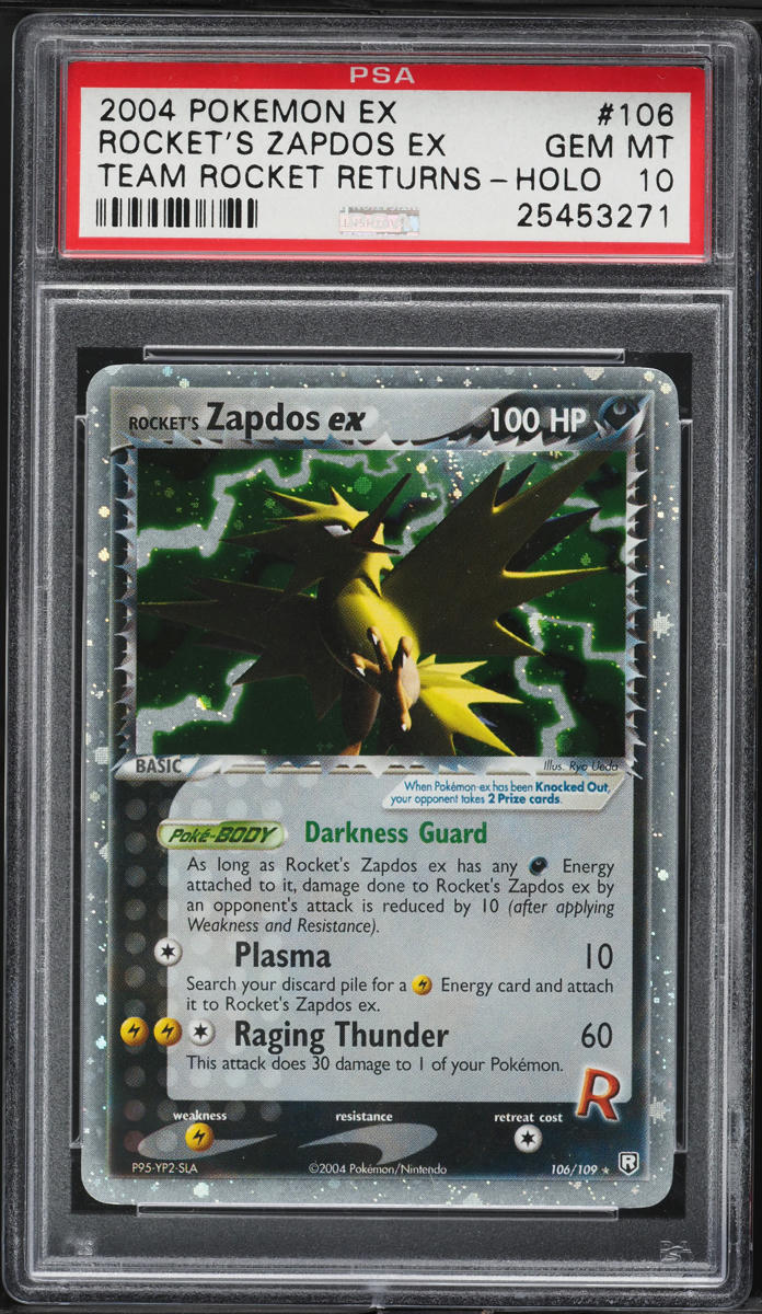 2004 Pokemon EX Team Rocket Returns Holo Zapdos ex #106 PSA 10 GEM MINT