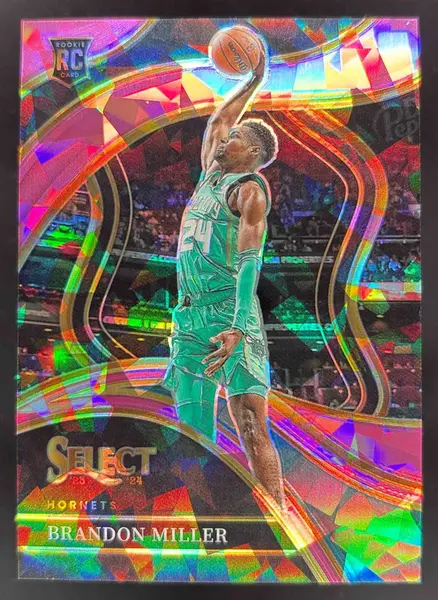 2023 Panini Select Pink Cracked Ice Prizms #286 Brandon Miller RC Courtside /99