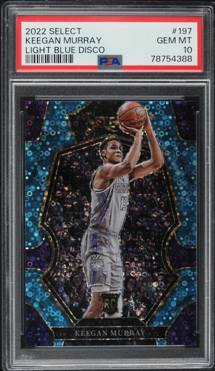 2022 Select Premier Level Light Blue Disco Keegan Murray ROOKIE /99 #197 PSA 10