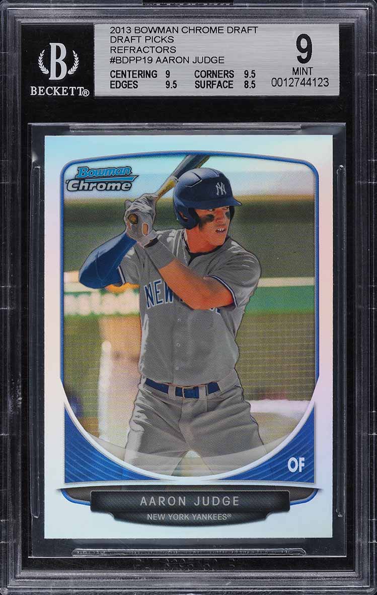 2013 Bowman Chrome Draft Refractor Aaron Judge ROOKIE #BDPP19 BGS 9 MINT