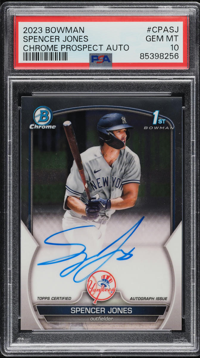 2023 Bowman Chrome Prospect Spencer Jones ROOKIE AUTO #CPA-SJ PSA 10 GEM MINT