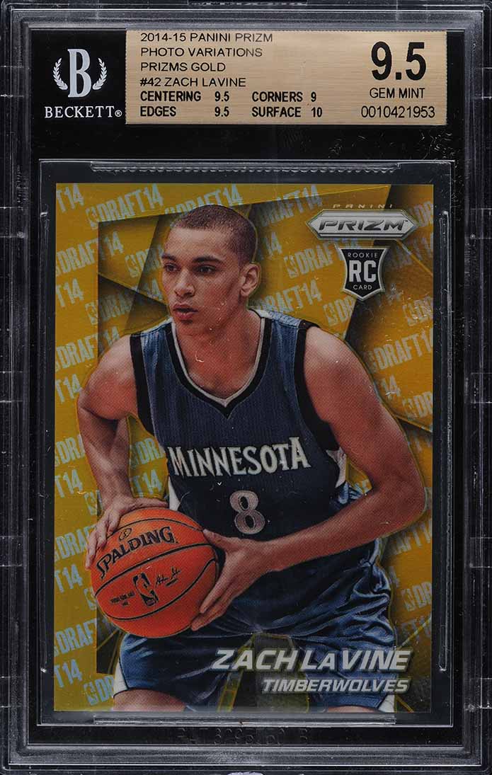 2014 Panini Prizm Photo Variations Gold Zach Lavine ROOKIE RC 10/10 BGS 9.5 GEM