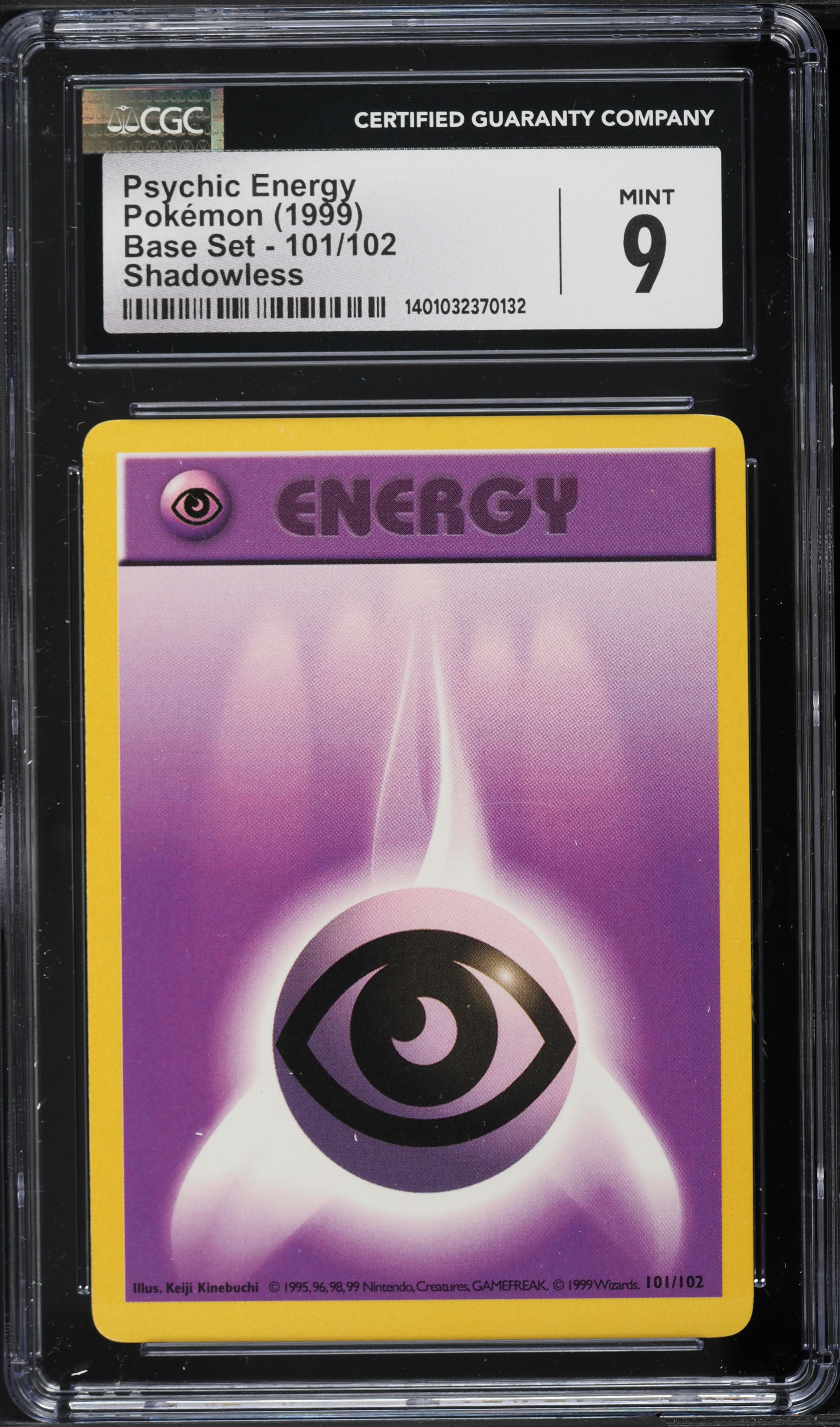 1999 Pokemon Base Set Shadowless Psychic Energy #101 CGC 9 MINT