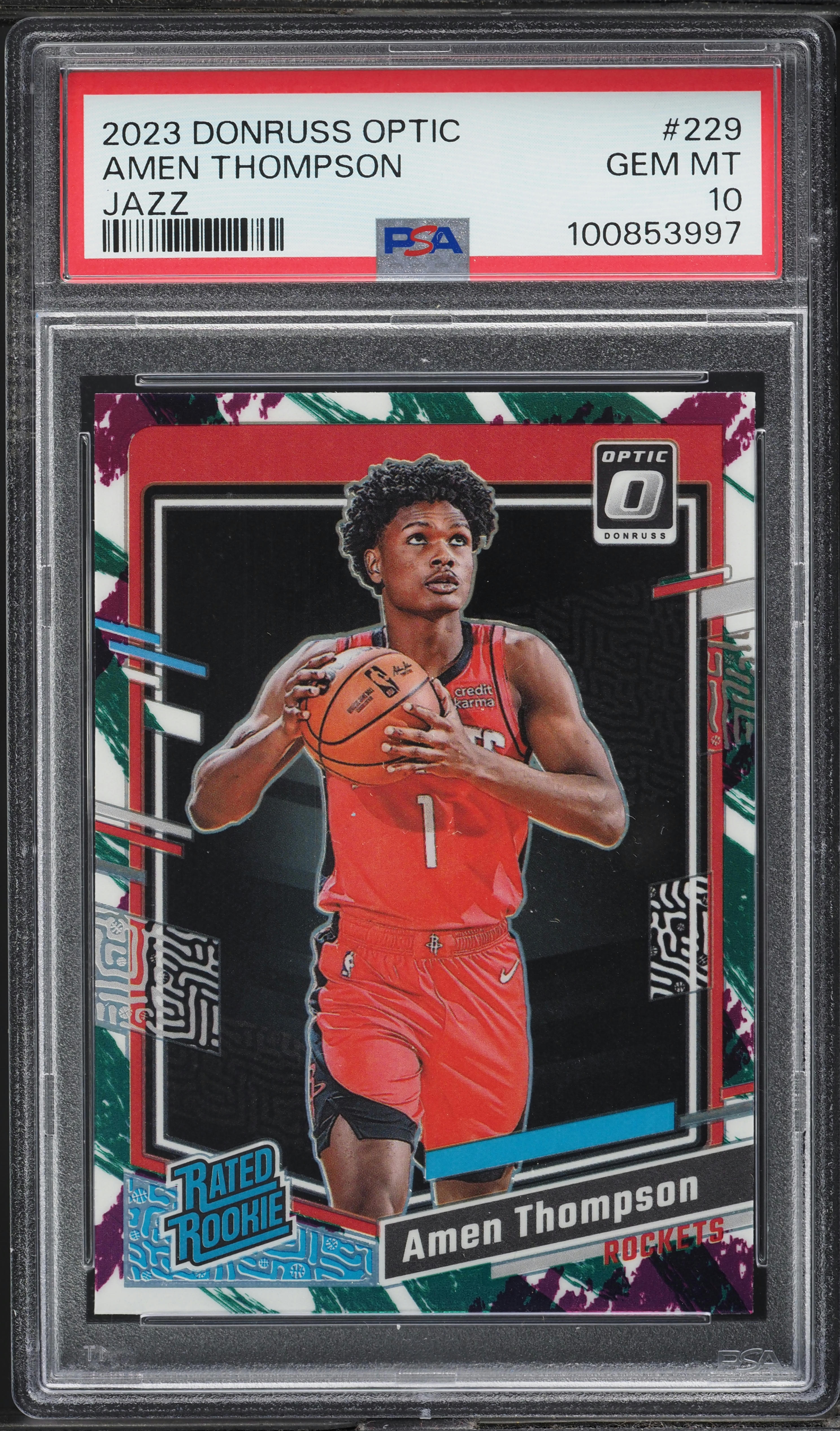 2023 Donruss Optic Jazz Amen Thompson ROOKIE #229 PSA 10 GEM MINT