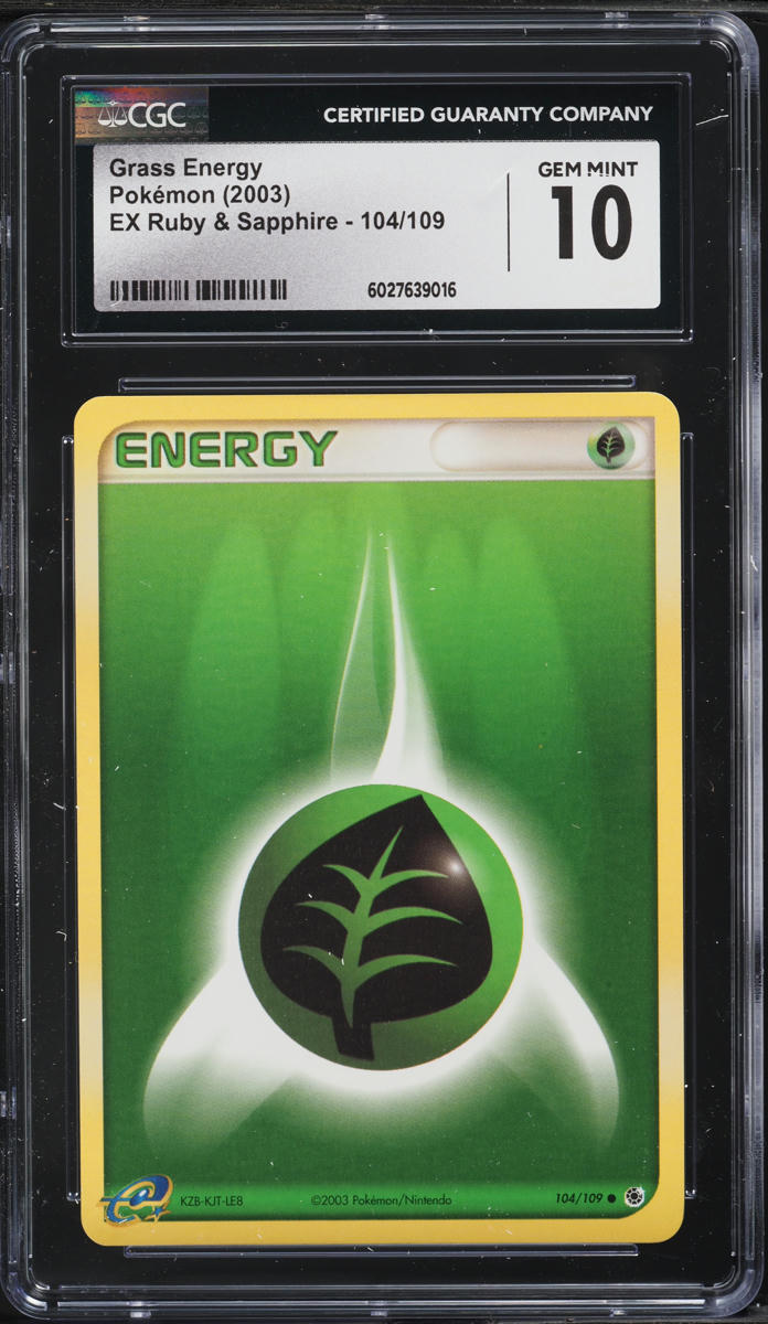 2003 Pokemon EX Ruby & Sapphire Grass Energy #104 CGC 10 GEM MINT