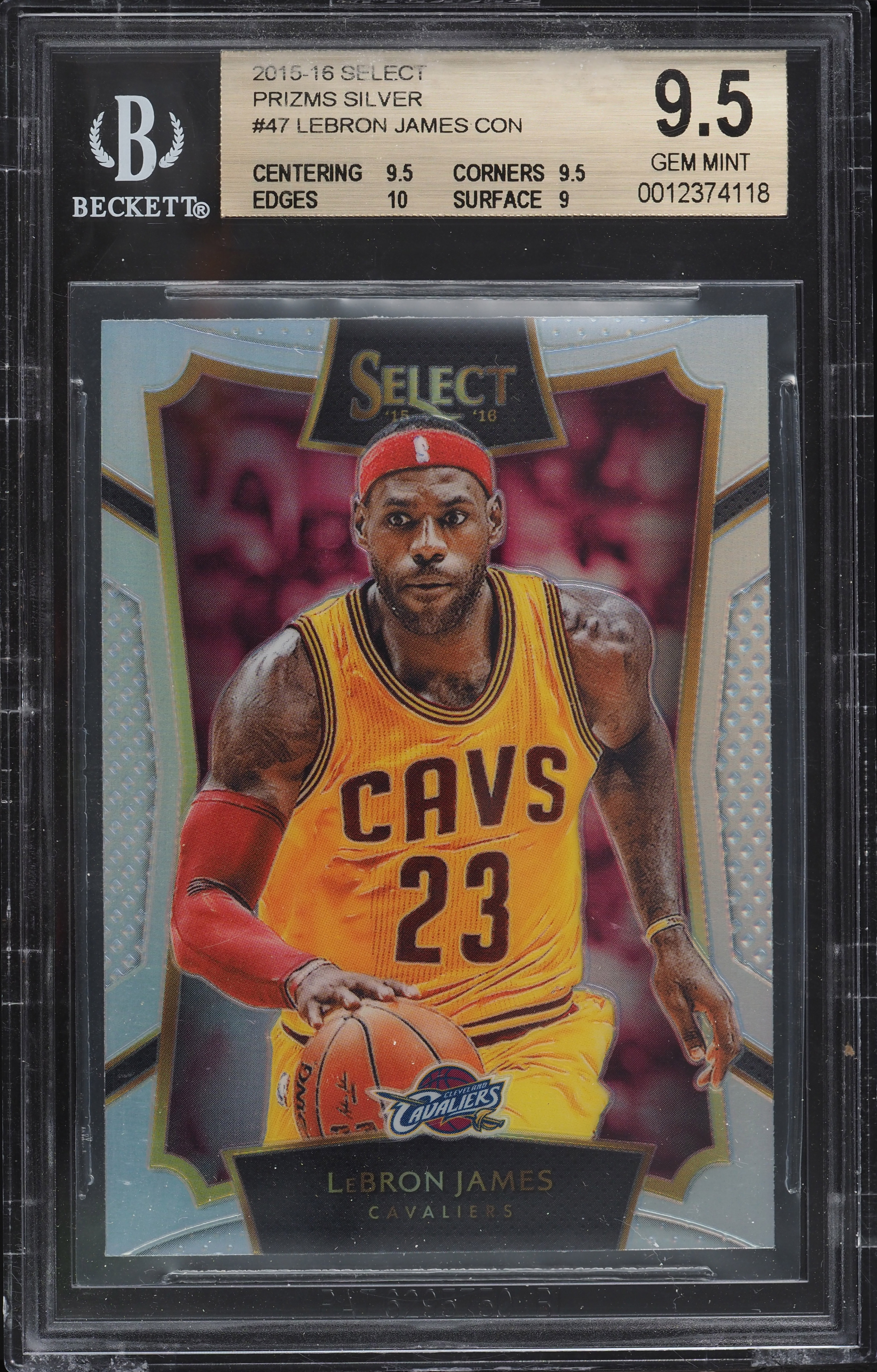 2015 Select Silver Prizm LeBron James #47 BGS 9.5 GEM MINT