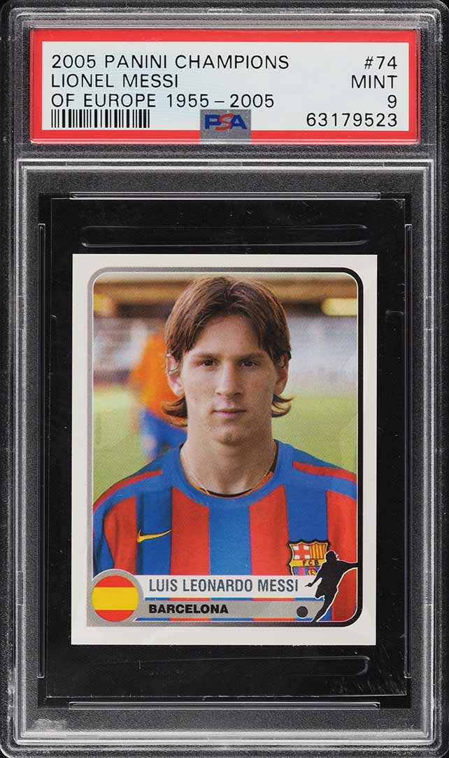 2005 Panini Champions Of Europe '55-'05 Lionel Messi #74 PSA 9 MINT