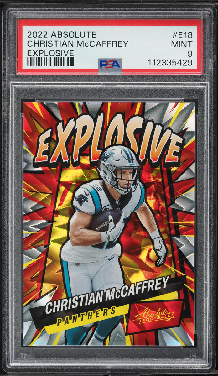 2022 Absolute Explosive Christian McCaffrey #E18 PSA 9 MINT