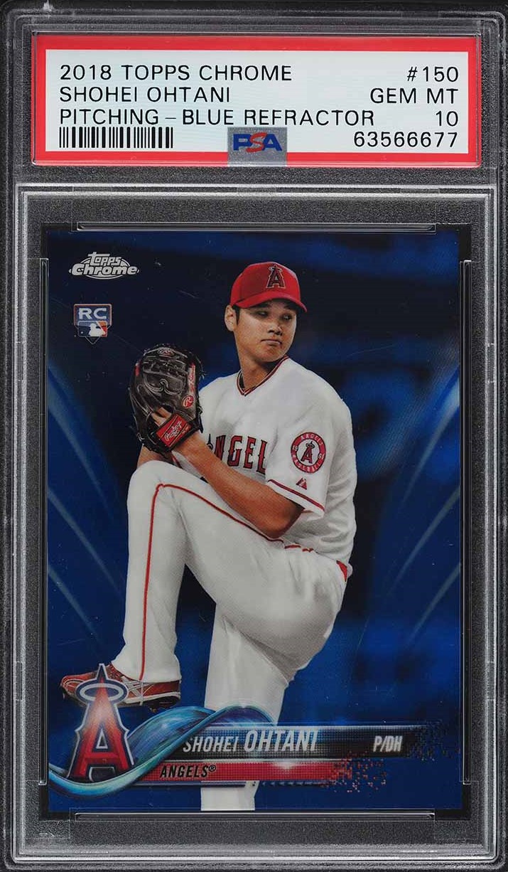 2018 Topps Chrome Blue Refractor Shohei Ohtani ROOKIE /150 #150 PSA 10 GEM MINT