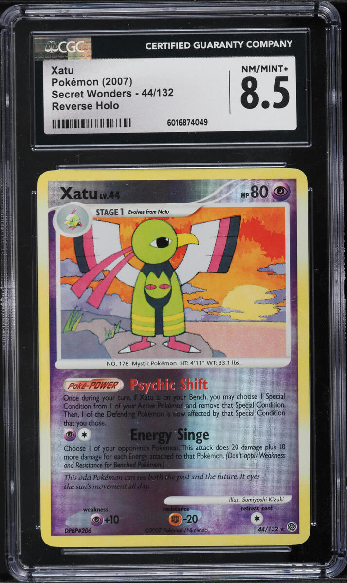 2007 Pokemon Diamond & Pearl Secret Wonders Reverse Holo Xatu #44 CGC 8.5 NM-MT+