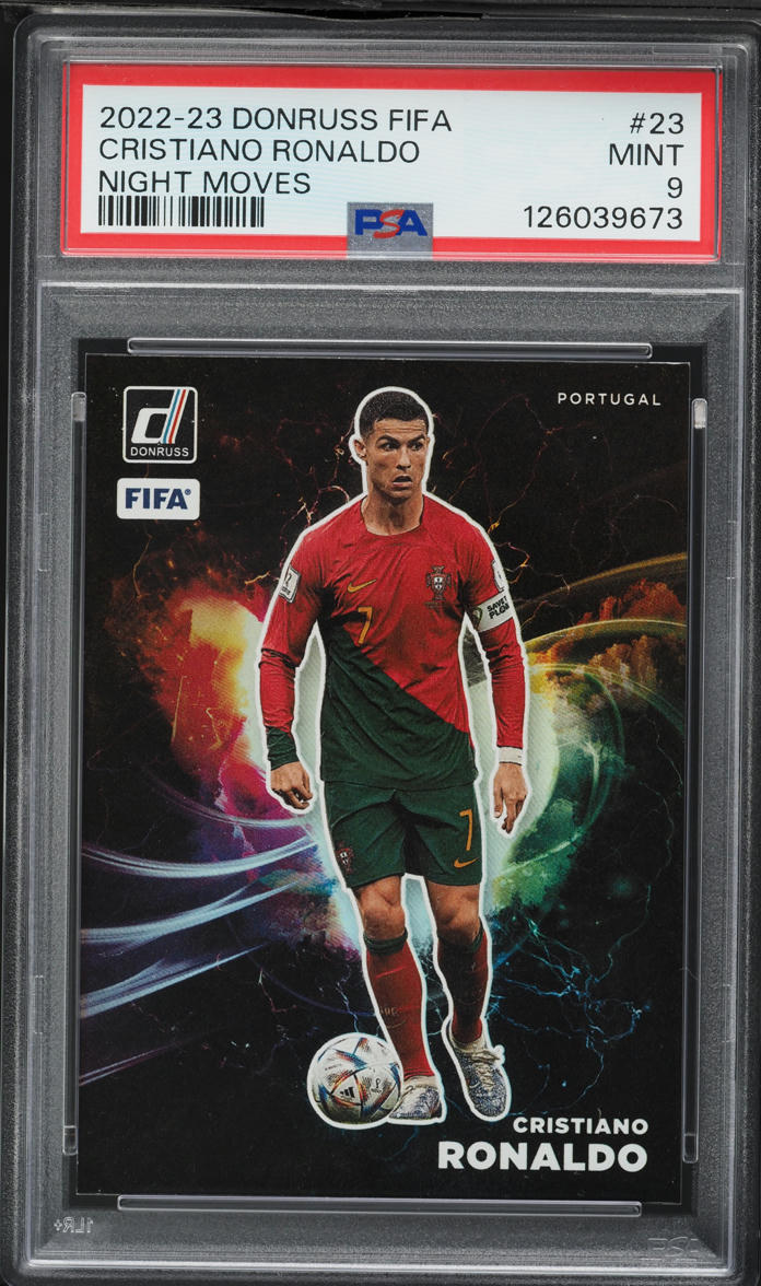 2022 Donruss FIFA Night Moves Cristiano Ronaldo #23 PSA 9 MINT