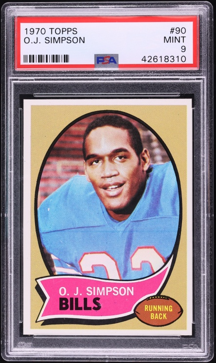1970 Topps Football O.J. Simpson ROOKIE #90 PSA 9 MINT