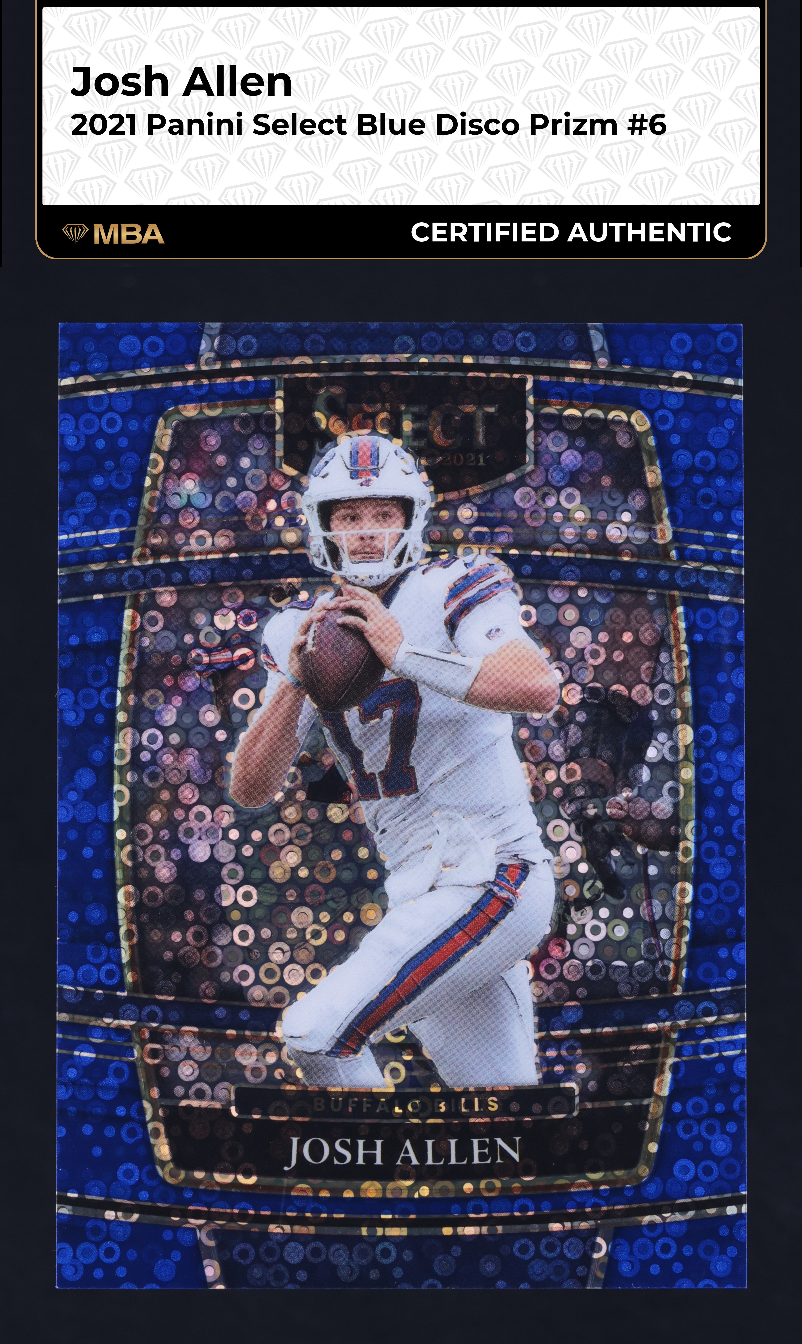 2021 Select Concourse Blue Disco Prizm Josh Allen /25 #6 MBA AUTH