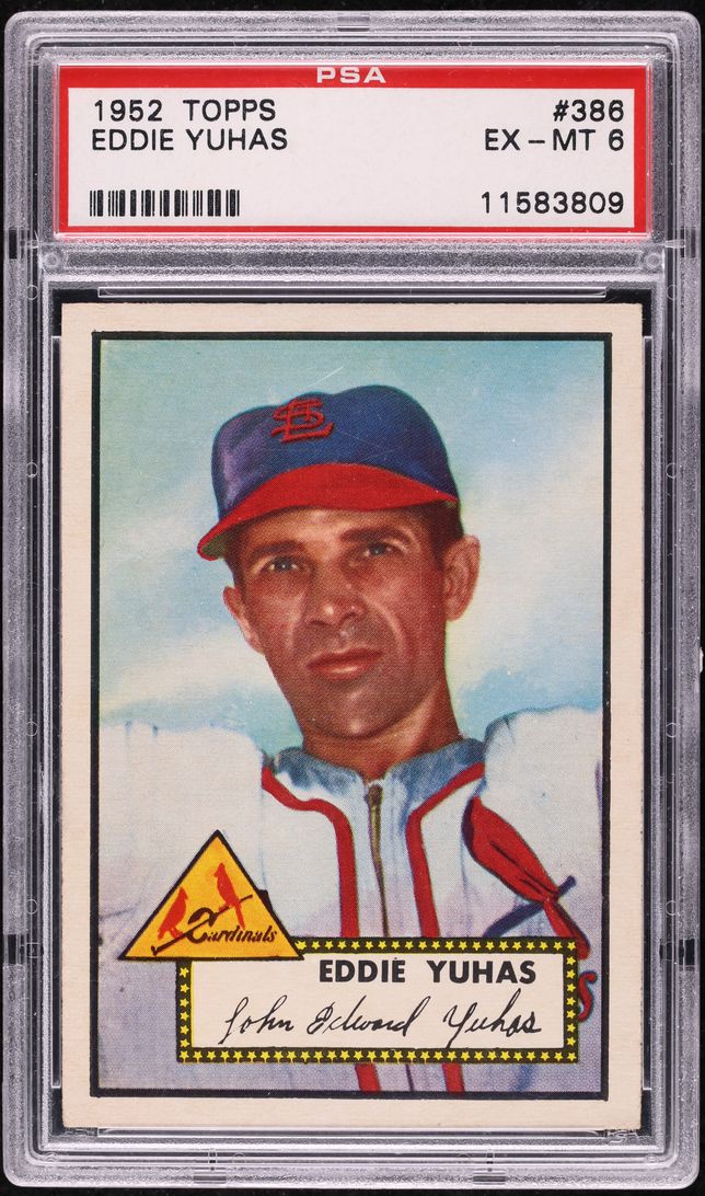 1952 Topps Eddie Yuhas #386 PSA 6 EXMT