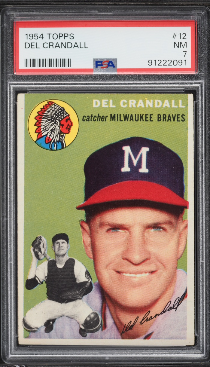 1954 Topps Del Crandall #12 PSA 7 NRMT