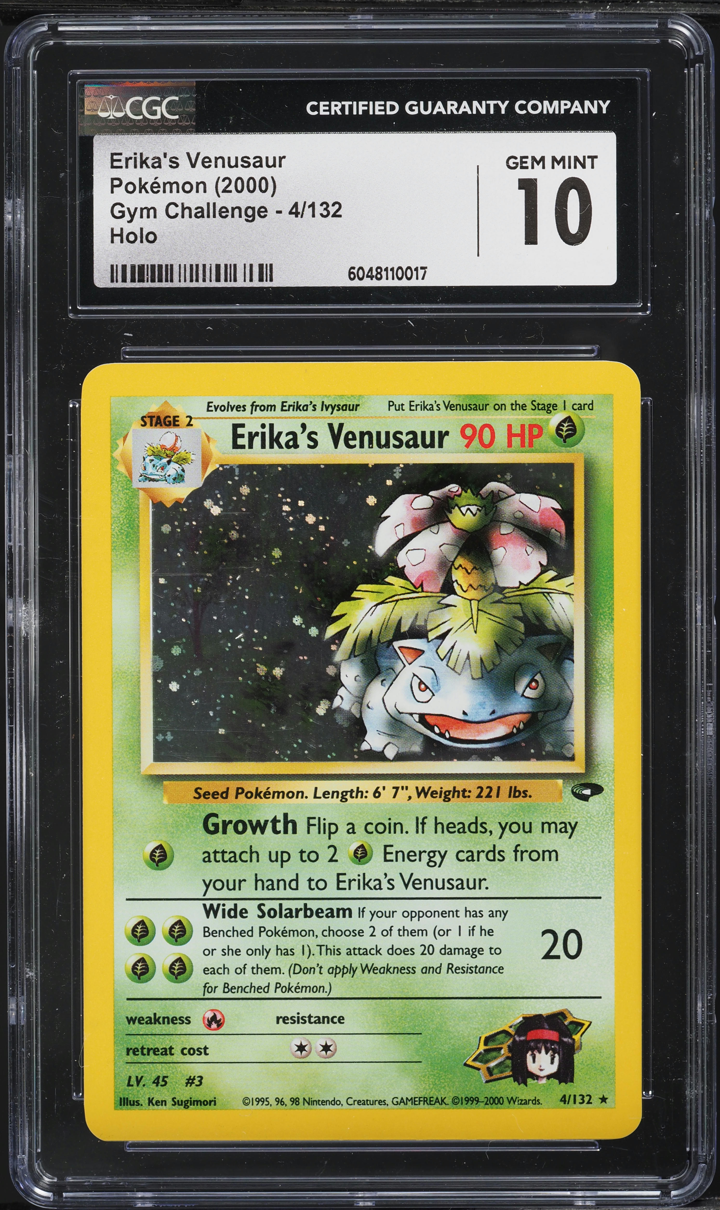 2000 Pokemon Gym Challenge Holo Erika's Venusaur #4 CGC 10 GEM MINT