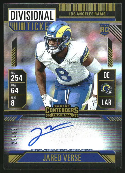 2024 Contenders Ticket Variation Divisional Ticket Jared Verse RC Auto /99