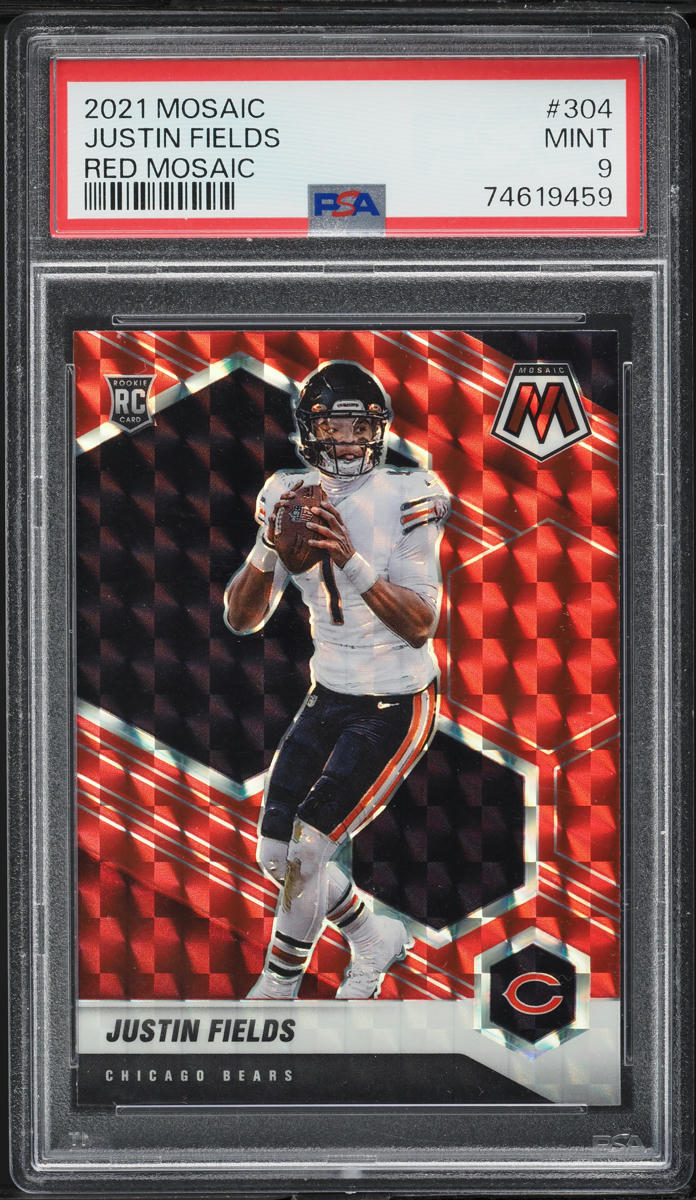 2021 Panini Mosaic Red Justin Fields ROOKIE #304 PSA 9 MINT
