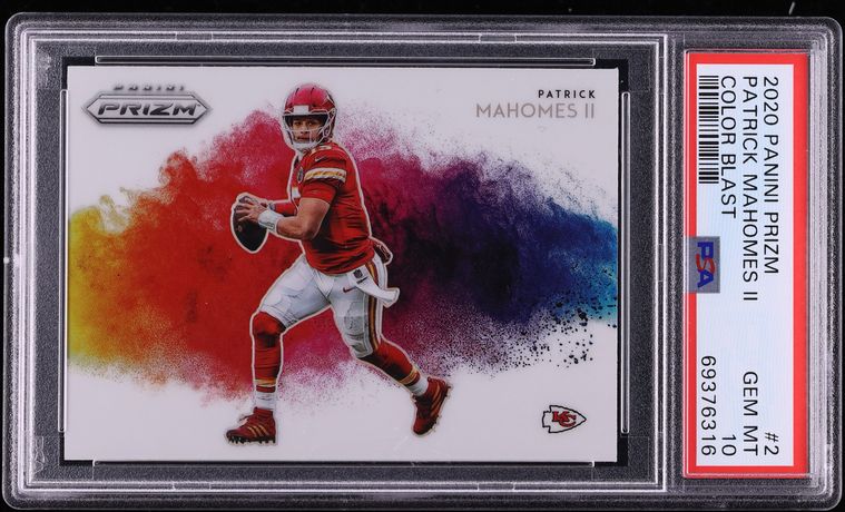 2020 Panini Prizm Color Blast Patrick Mahomes II #2 PSA 10 GEM MINT