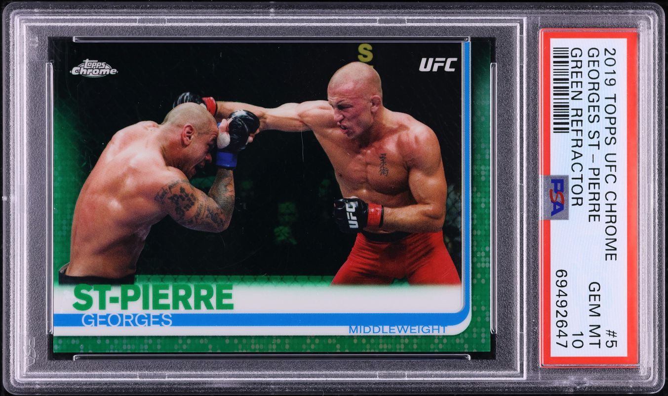 2019 Topps Chrome UFC Green Refractor Georges St-Pierre /99 #5 PSA 10 GEM MINT