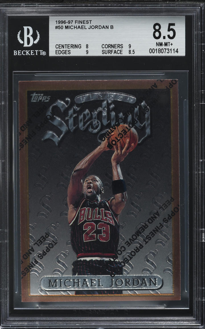 1996 Finest Basketball w/ Coating Michael Jordan #50 BGS 8.5 NM-MT+