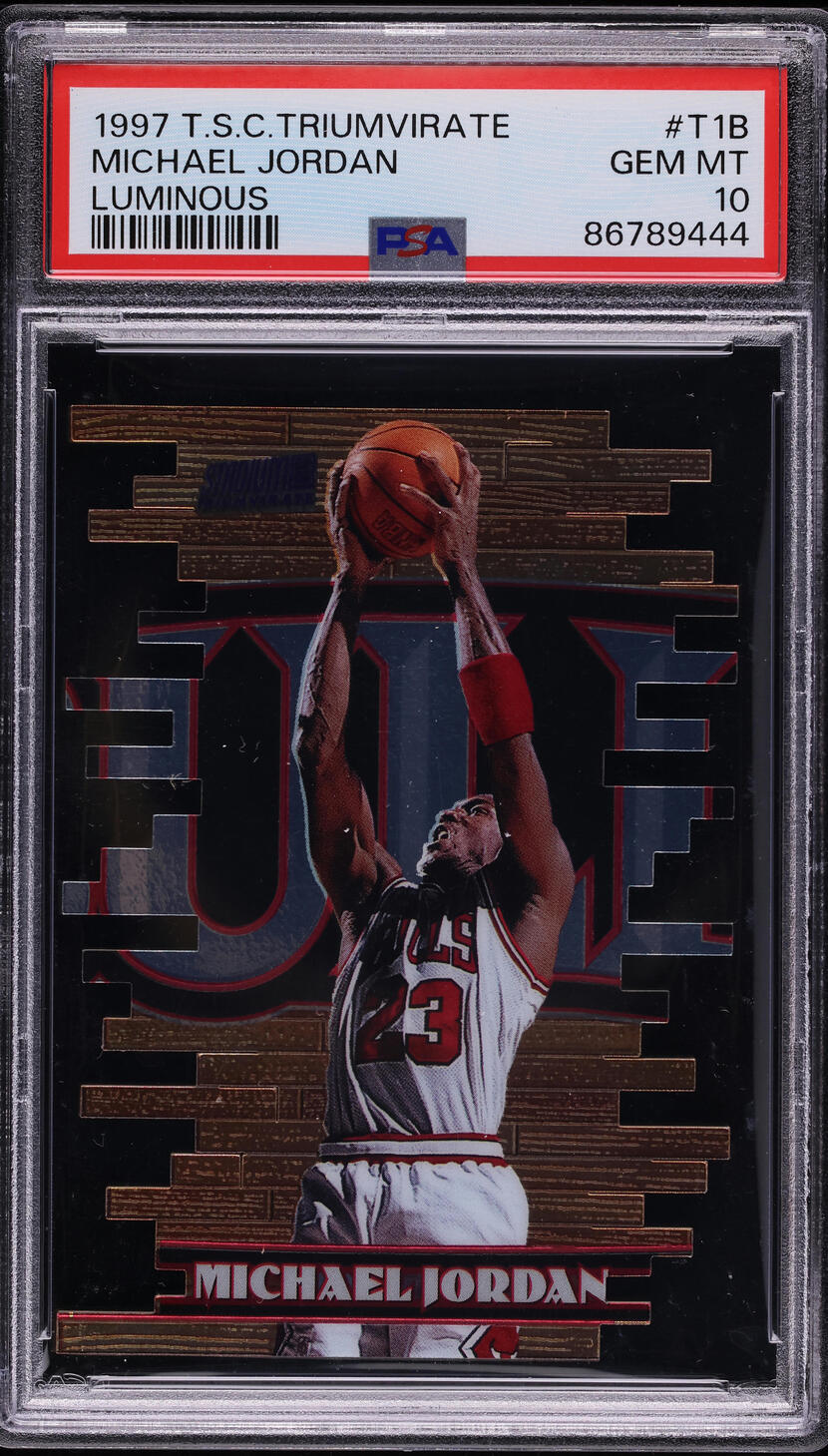 1997 Stadium Club Triumvirate Luminous Michael Jordan #T1B PSA 10 GEM MINT