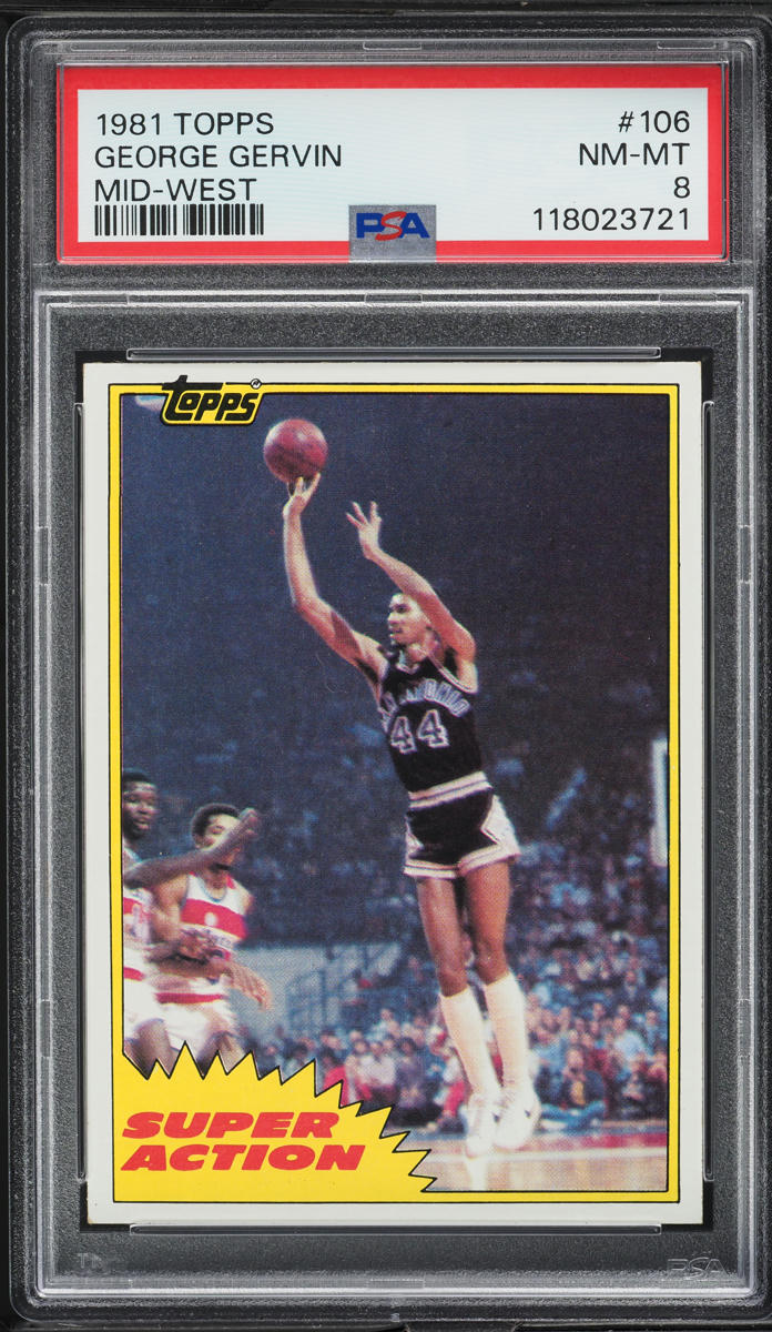 1981 Topps Basketball George Gervin MID-WEST #106 PSA 8 NM-MT