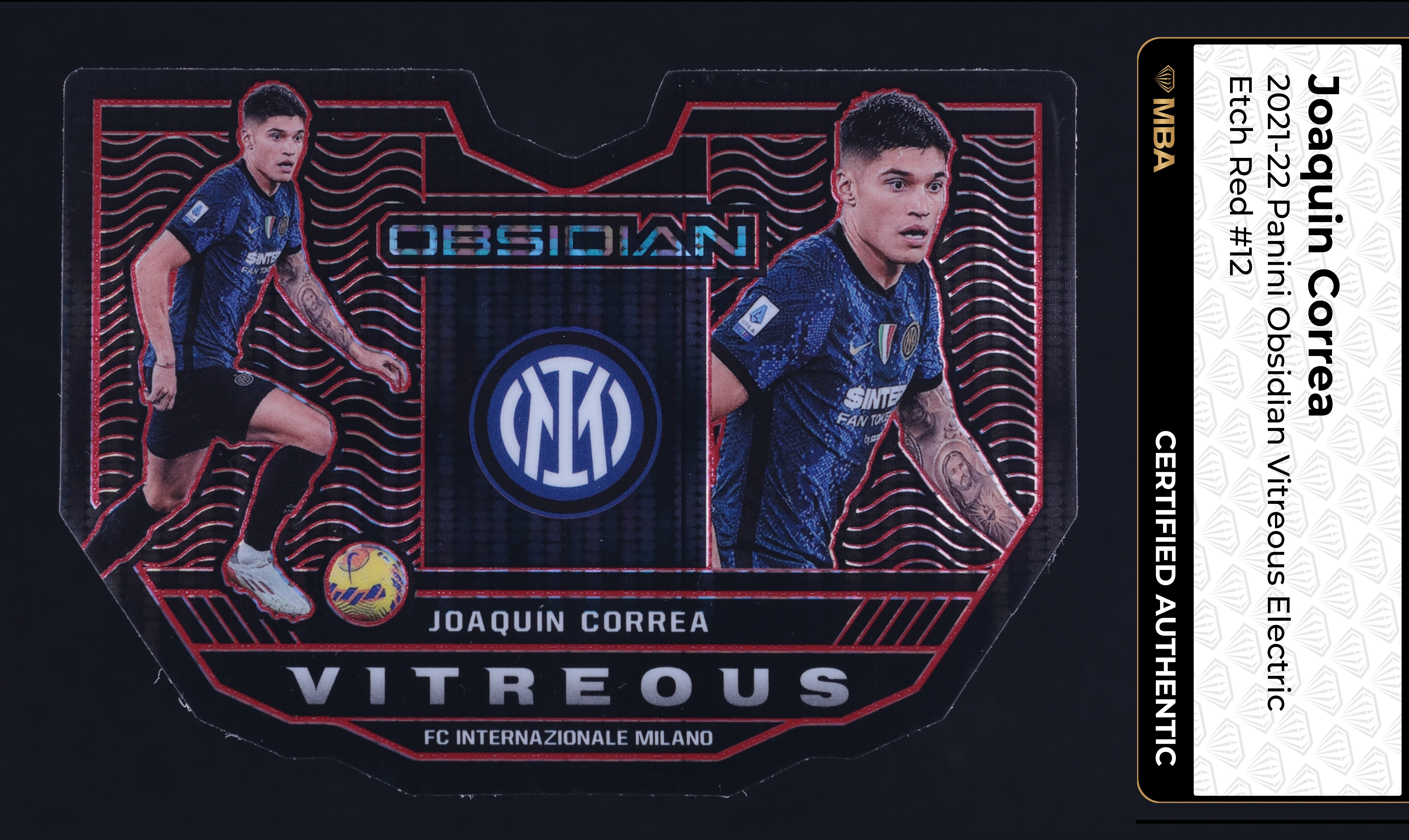 2021 Panini Obsidian Vitreous E/E Red Die-Cut Joaquin Correa /26 #12 MBA AUTH