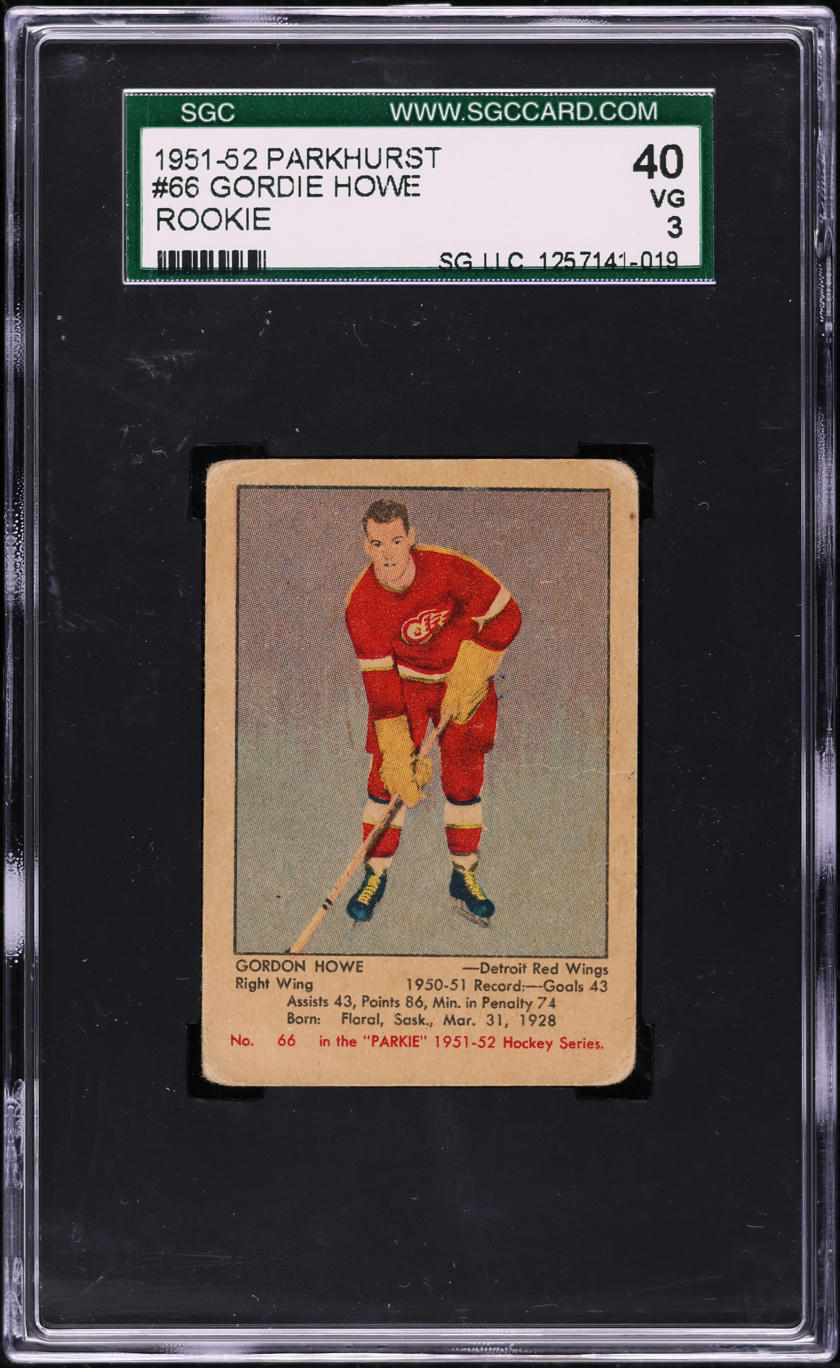 1951 Parkhurst Gordie Howe ROOKIE #66 SGC 3 VG