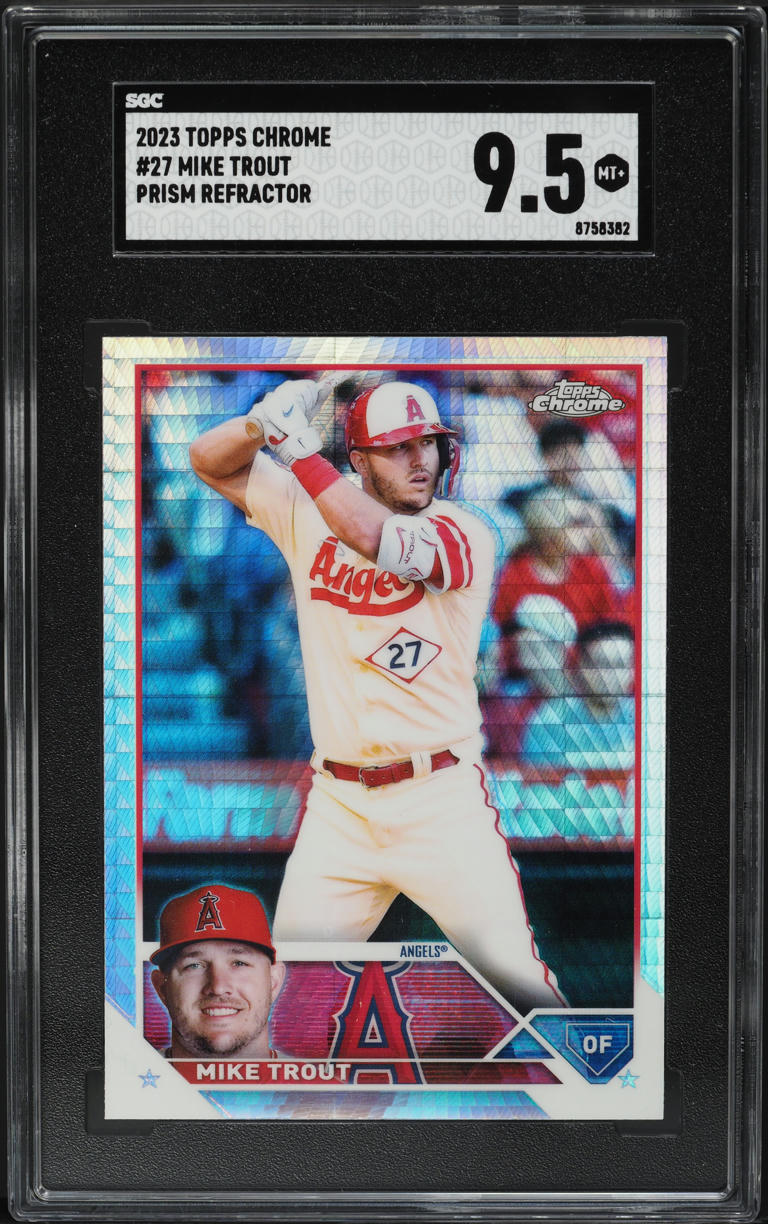 2023 Topps Chrome Prism Refractor Mike Trout #27 SGC 9.5 MINT+
