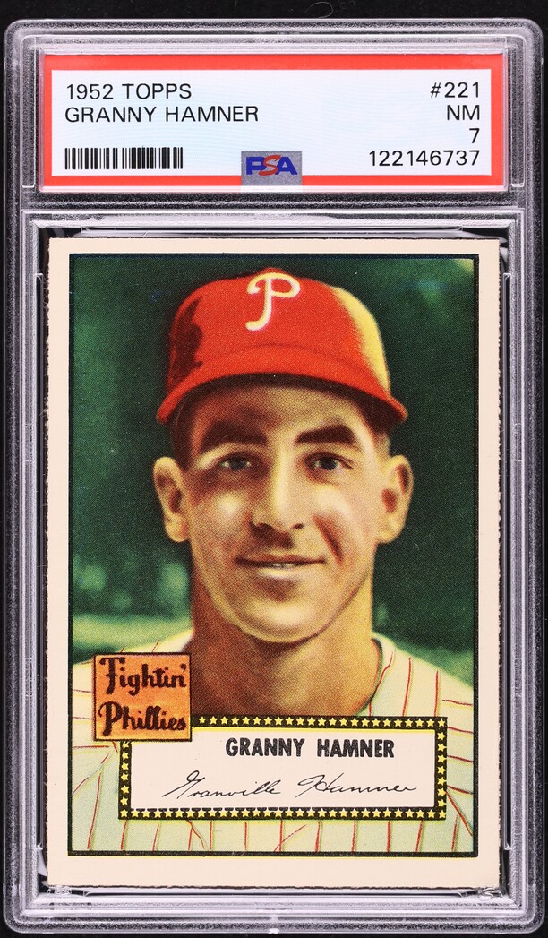 1952 Topps Granny Hamner #221 PSA 7 NRMT